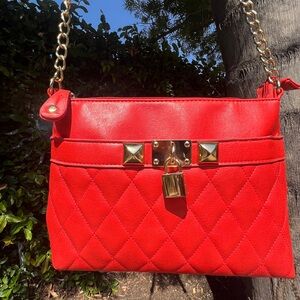 Elegant Red Quilted Women's Bag